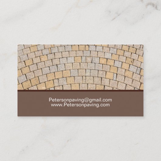 Brick Paving Patio Construction Visitekaartje (Achterkant)