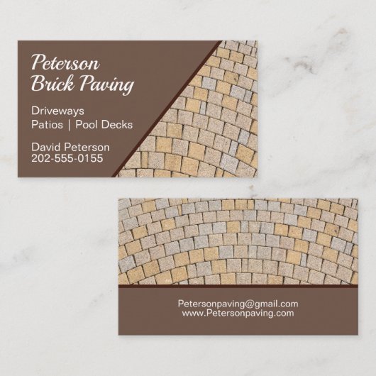 Brick Paving Patio Construction Visitekaartje (Voorkant / Achterkant)