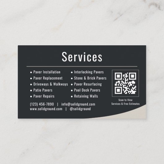 Brick Paving QR Code Visitekaartje (Achterkant)