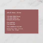 Brick Paving Service Visitekaartje (Achterkant)