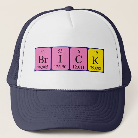 Brick periodiek lijstnaam pet (Voorkant)