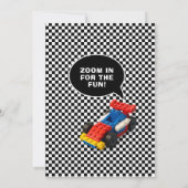 Brick Race Car Kids Birthday Kaart (Achterkant)