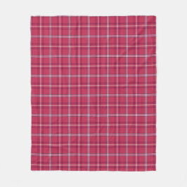 Brick Red and Soft Peach Plaid Fleece Deken