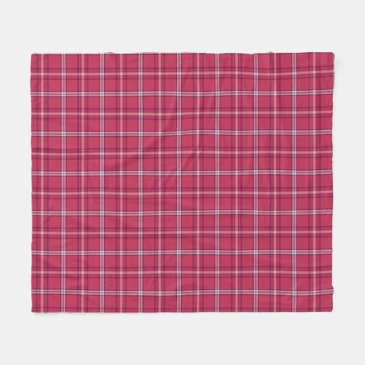 Brick Red and Soft Peach Plaid Fleece Deken (Voorkant (Horizontaal))