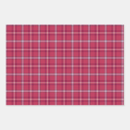 Brick Red and Soft Peach Plaid Inpakpapier Vel