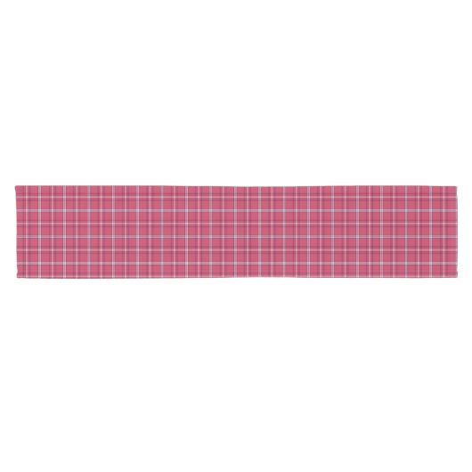 Brick Red and Soft Peach Plaid Korte Tafelloper (Horizontaal)