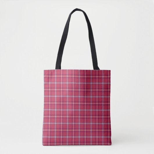 Brick Red and Soft Peach Plaid Tote Bag (Voorkant)