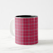 Brick Red and Soft Peach Plaid Tweekleurige Koffiemok (Voorkant links)