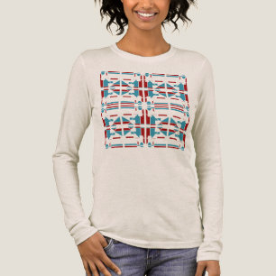 Brick Red Blue Southwest Art Grote Tegel Design Tri-Blend Shirt