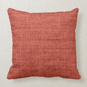 Brick Red Burlap Linen Rustic Jute Kussen