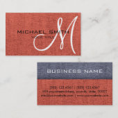Brick Red Canvas Kijk Monogram Visitekaartje (Voorkant / Achterkant)