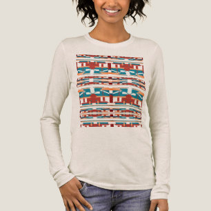 Brick Red Coral Turquoise Southwest Art-geïnspiree Tri-Blend Shirt
