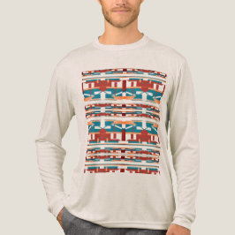 Brick Red Coral Turquoise Southwest-design Tri-Blend Shirt