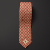 Brick Red en Zand Aztec-geïnspireerd patroon Stropdas