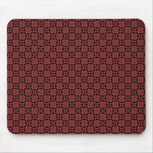 Brick Red Funky Circles Mousepad Muismat