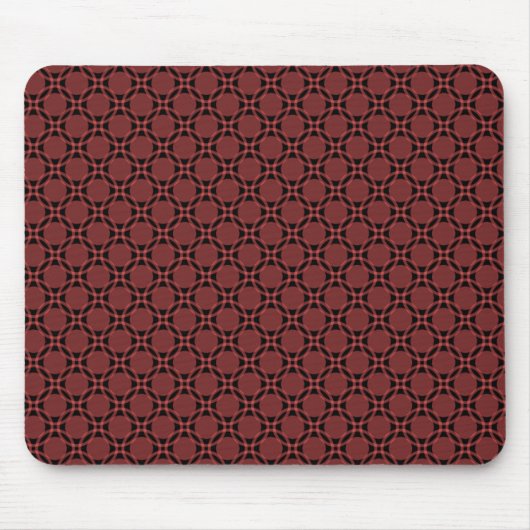 Brick Red Funky Circles Mousepad Muismat (Voorkant)