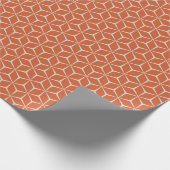 Brick Red Geometrische kubus Patroon Cadeaupapier (Hoek)