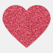 Brick Red Glitter Hart Sticker (Voorkant)