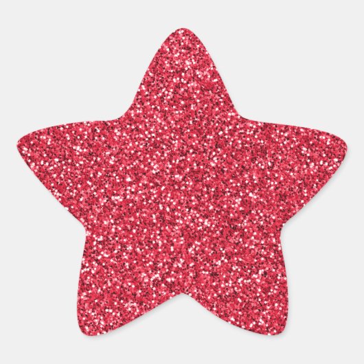 Brick Red Glitter Ster Sticker (Voorkant)