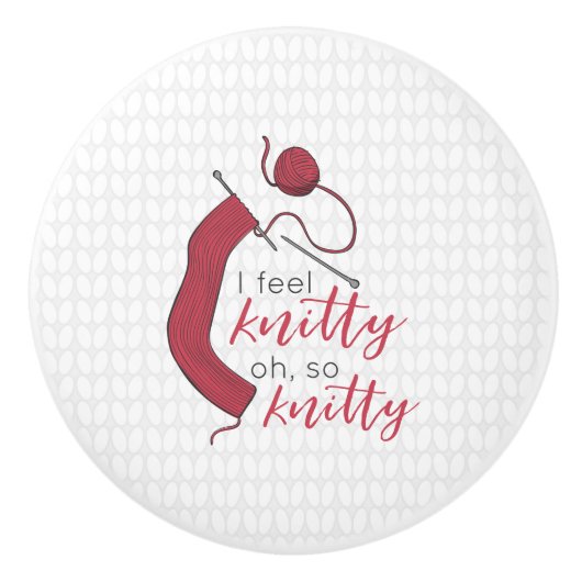 Brick Red, ik voel me lekker. Keramische Knop (Voorkant)