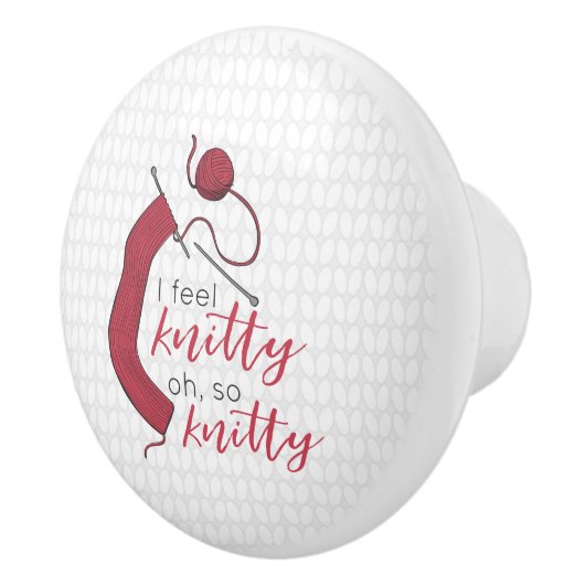 Brick Red, ik voel me lekker. Keramische Knop (Rechts)