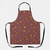 Brick Red Japanese Dandelion Floral Pattern Schort (Voorkant)