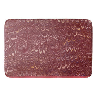 brick red marble print badmat