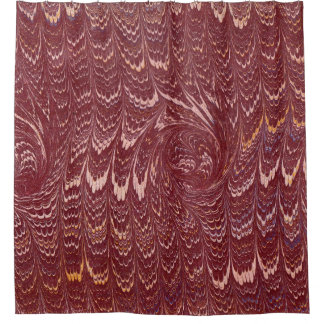 brick red marble print douchegordijn