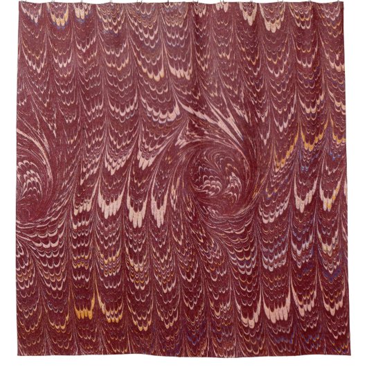 brick red marble print douchegordijn (Voorkant)