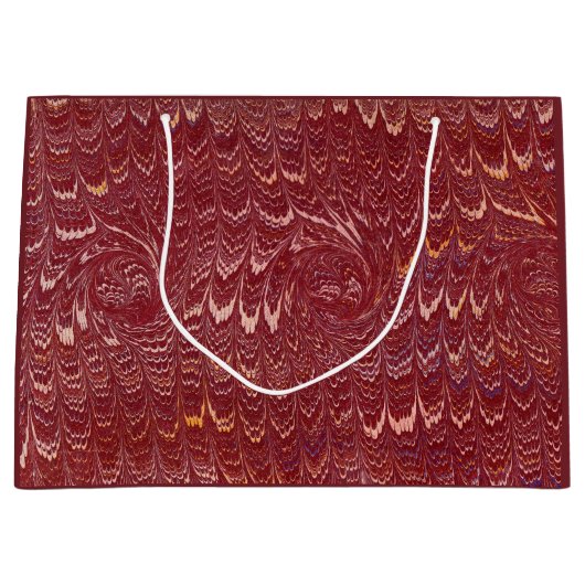 brick red marble print groot cadeauzakje (Voorkant)