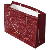 brick red marble print groot cadeauzakje (Achterkant Gekanteld)