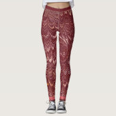 brick red marble print leggings (Voorkant)