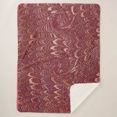 brick red marble print sherpa deken (Voorkant)