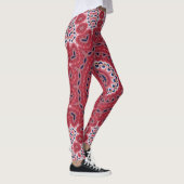 Brick Red Medallion Pattern Yoga Leggings (Rechts)