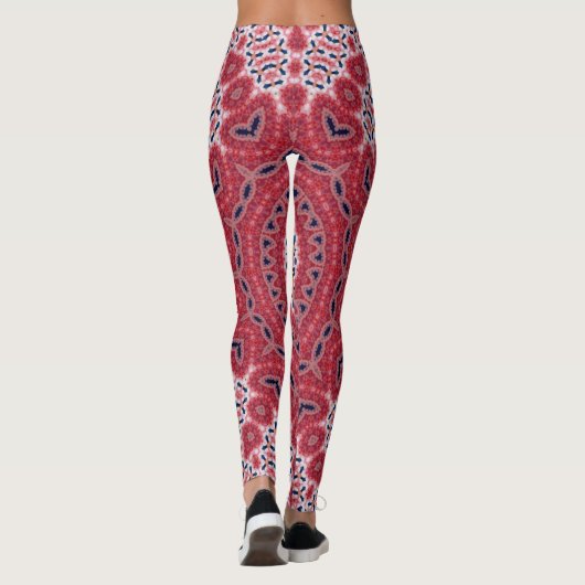 Brick Red Medallion Pattern Yoga Leggings (Achterkant)