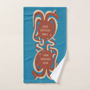 Brick Red Octopus Uw Bericht Grafisch Handdoek