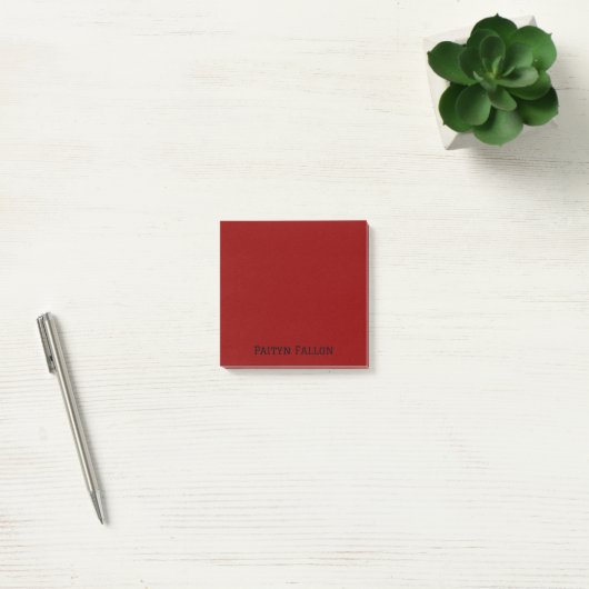Brick Red Professioneel Minimalistisch Zwart Scrip Post-it® Notes (Kantoor)