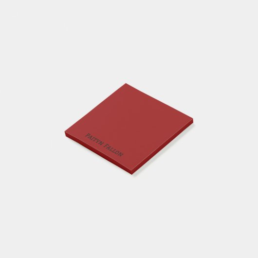 Brick Red Professioneel Minimalistisch Zwart Scrip Post-it® Notes (Schuin)
