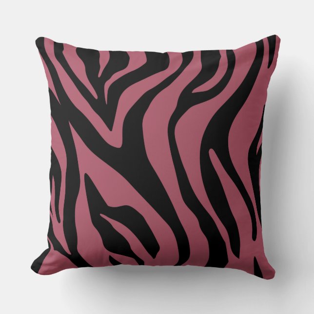 Brick Red / Roze Beige Tiger Omkeerbaar Kussen (Voorkant)