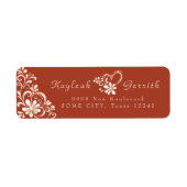Brick Red Shabby Chic Return Address Label (Voorkant)
