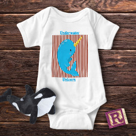 Brick Red-White Stripe・Arctic Narwhal Romper