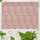 BRICK RED ZEBRA STRIPES THEEDOEK (Gevouwen)