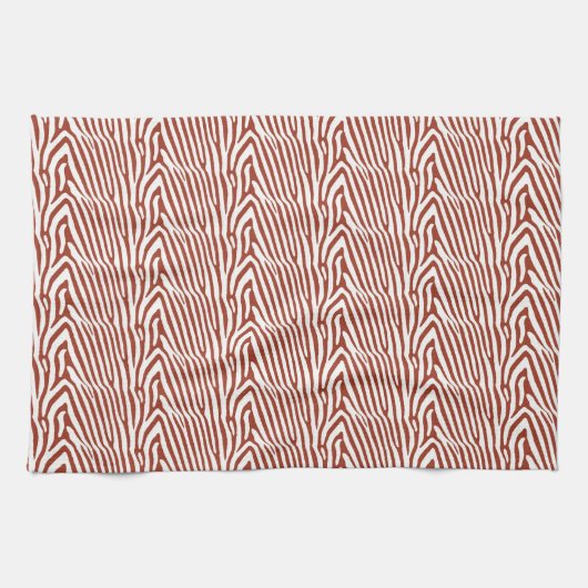 BRICK RED ZEBRA STRIPES THEEDOEK (Horizontaal)