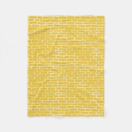Brick Road - Geel en transparant Fleece Deken (Voorkant)