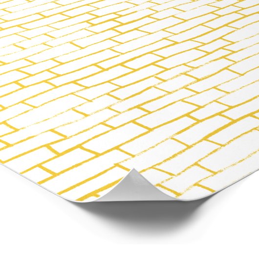 Brick Road - transparant en geel Poster (Hoek)