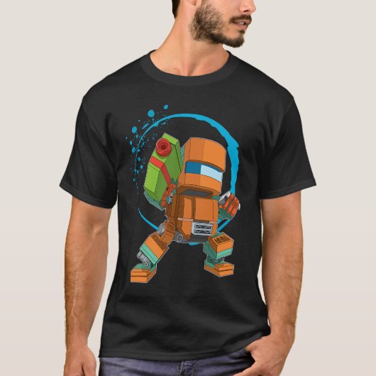 Brick Robot Master Builder MOC Mech T-shirt (Voorkant)