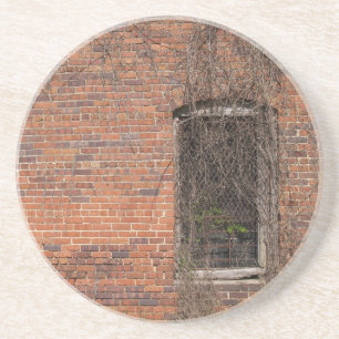 Brick, Rock, Stone Series—Old Wall met Window Zandsteen Onderzetter