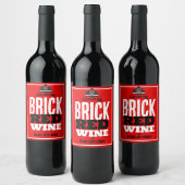 Brick rode wijn brandweerman wijn fles labels etiket