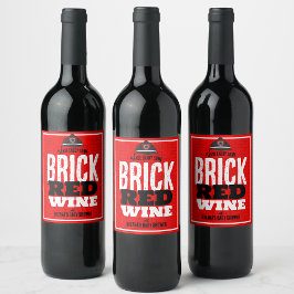 Brick rode wijn brandweerman wijn fles labels wijn etiket