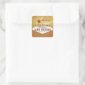 Brick rood en goud Las Vegas Vierkante Sticker (Tas)